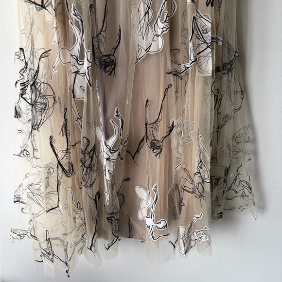 ANTHROPOLOGIE Geisha Designs Georgette Pleated tulle dancer maxi skirt Sz Med - Picture 7 of 10